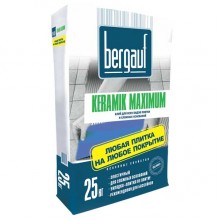 Клей для плитки BERGAUF MAXIMUM PLUS, 25 кг