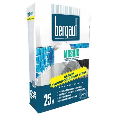 BERGAUF MOSAIK белый плиточный клей, 25 кг BERGAUF MOSAIK белый плиточный клей, 25 кг