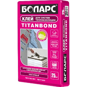 Клей для теплоизоляции БОЛАРС Titanbond, 25 кг