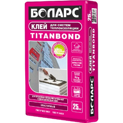 Клей для теплоизоляции БОЛАРС Titanbond, 25 кг Клей для теплоизоляции БОЛАРС Titanbond, 25 кг