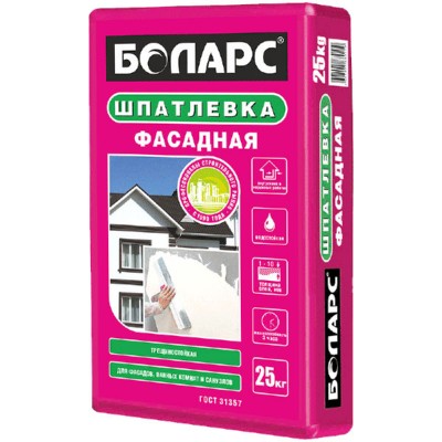 Шпатлевка БОЛАРС ФАСАДНАЯ цементная базовая, 25 кг Шпатлевка БОЛАРС ФАСАДНАЯ цементная базовая, 25 кг
