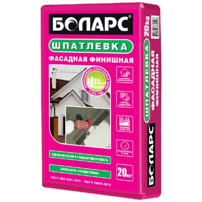 Шпатлевка БОЛАРС ФАСАДНАЯ ФИНИШНАЯ цементная, 20 кг Шпатлевка БОЛАРС ФАСАДНАЯ ФИНИШНАЯ цементная, 20 кг