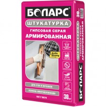 Штукатурка гипсовая Боларс Армированная (серая), 30 кг Штукатурка гипсовая Боларс Армированная (серая), 30 кг