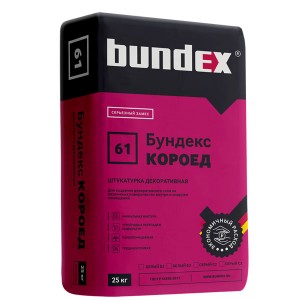 Штукатурка декоративная Bundex (Бундекс) Короед Серый, 25 кг