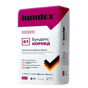 Штукатурка декоративная Bundex (Бундекс) Короед Серый, 25 кг
