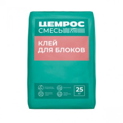 Клей для ячеистых блоков ЦЕМРОС ЦС-104, 25 кг Клей для ячеистых блоков ЦЕМРОС ЦС-104, 25 кг