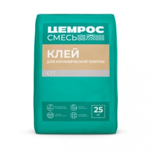 Клей для керамической плитки ЦЕМРОС ЦС-102 С1Т, 25 кг Клей для керамической плитки ЦЕМРОС ЦС-102 С1Т, 25 кг