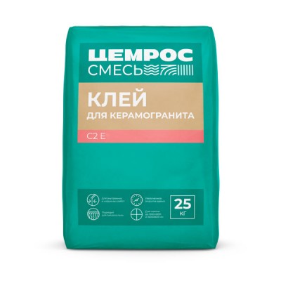 Клей для керамической плитки ЦЕМРОС ЦС-103 С2Е, 25 кг