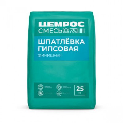 Шпатлевка гипсовая финишная ЦЕМРОС ЦС-003 белая, 25 кг