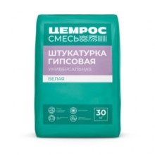 Штукатурка гипсовая ЦЕМРОС ЦС-001 универсальная белая, 30 кг