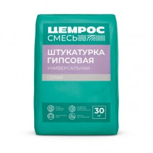 Штукатурка гипсовая ЦЕМРОС ЦС-002 универсальная серая, 30 кг