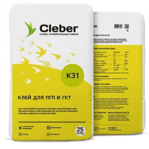 Клей для ПГП и ГКЛ Cleber K31, 25 кг