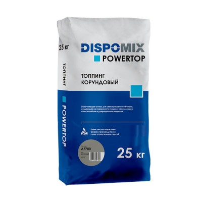 Топпинг для пола Dispomix Powertop AF700 корундовый (серый), 25 кг Топпинг для пола Dispomix Powertop AF700 корундовый (серый), 25 кг