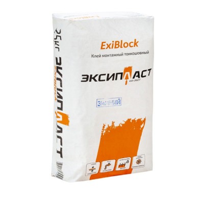 Клей для блоков Эксипласт ExiBlock (Зимний) тонкошовный, 25 кг Клей для блоков Эксипласт ExiBlock (Зимний) тонкошовный, 25 кг