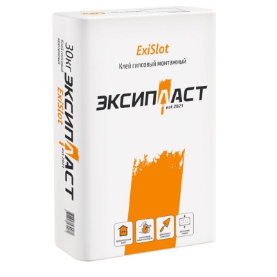 Клей для гипсовых плит Эксипласт ExiSlot гипсовый, 30 кг Клей для гипсовых плит Эксипласт ExiSlot гипсовый, 30 кг