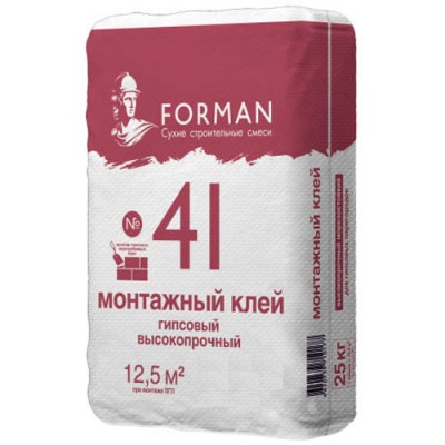 Клей для пазогребневых плит и гипсокартона Forman 41 Клей для пазогребневых плит и гипсокартона Forman 41