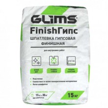 Шпатлевка гипсовая ГЛИМС FINISH-GIPS, 15 кг Шпатлевка гипсовая ГЛИМС FINISH-GIPS, 15 кг