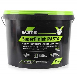 GLIMS SuperFinish PASTA шпатлевка готовая полимерная, 15 кг