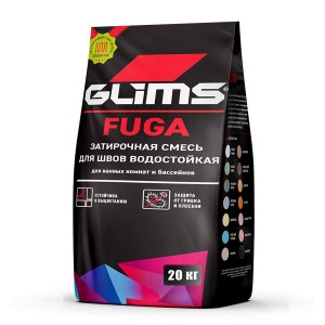 Затирка для швов плитки GLIMS Fuga "Шелковый Серый" светло-серая F004, 20 кг