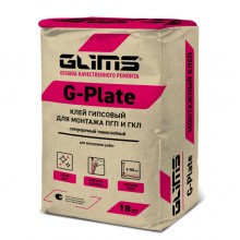 Клей монтажный гипсовый GLIMS G-Plate, 18 кг Клей монтажный гипсовый GLIMS G-Plate, 18 кг