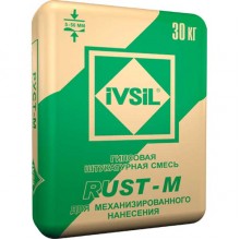 Гипсовая штукатурка машинного нанесения IVSIL RUST-M, 30 кг Гипсовая штукатурка машинного нанесения IVSIL RUST-M, 30 кг