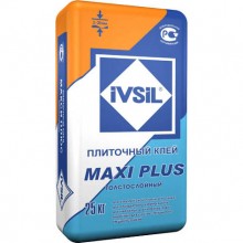 Плиточный клей толстослойный IVSIL MAXI PLUS, 25 кг Плиточный клей толстослойный IVSIL MAXI PLUS, 25 кг