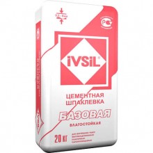 Цементная шпаклевка IVSIL Базовая, 20 кг Цементная шпаклевка IVSIL Базовая, 20 кг