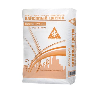 Песок сухой Каменный цветок КВАРЦ (фракция 0-2,5 мм) в мешках, 40 кг Песок сухой Каменный цветок КВАРЦ (фракция 0-2,5 мм) в мешках, 40 кг