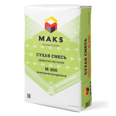 Смесь М200 MAKS монтажно-кладочная, 50 кг Смесь М200 MAKS монтажно-кладочная, 50 кг