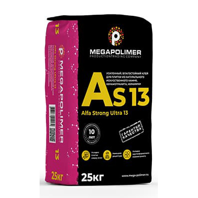 Клей плиточный Megapolimer Alfa Strong Ultra 13, 25 кг Клей плиточный Megapolimer Alfa Strong Ultra 13, 25 кг