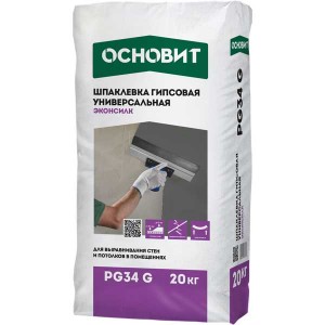 ОСНОВИТ ЭКОНСИЛК PG34 G шпатлевка гипсовая универсальная, 20 кг