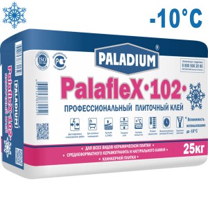 Зимний морозостойкий клей для керамогранита и плитки PalafleX-102 ЗИМА