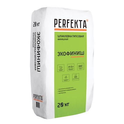 Шпатлевка Perfekta Экофиниш гипсовая финишная, 20 кг Шпатлевка Perfekta Экофиниш гипсовая финишная, 20 кг