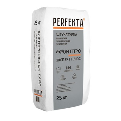 Штукатурка цементная Perfekta Фронтпро Эксперт Плюс, 25 кг Штукатурка цементная Perfekta Фронтпро Эксперт Плюс, 25 кг
