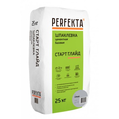 Perfekta Старт Глайд МН Серый шпаклевка цементная базовая, 25 кг