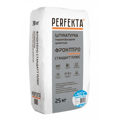 Штукатурка фасадная Perfekta Фронтпро Стандарт Плюс (Зимняя серия), 25 кг Штукатурка фасадная Perfekta Фронтпро Стандарт Плюс (Зимняя серия), 25 кг