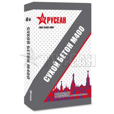 Пескобетон М400 РУСЕАН "Сухой бетон", 40 кг Пескобетон М400 РУСЕАН "Сухой бетон", 40 кг