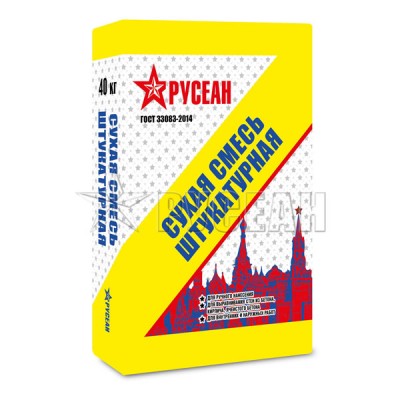 Штукатурная смесь Русеан модифицированная, 40 кг Штукатурная смесь Русеан модифицированная, 40 кг