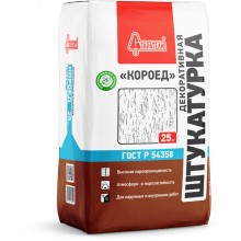 Декоративная сухая штукатурка СТАРАТЕЛИ "Короед" Белая, 25 кг