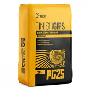 Шпаклевка гипсовая финишная СТРОЕФФ FINISHGIPS PG25, 20 кг