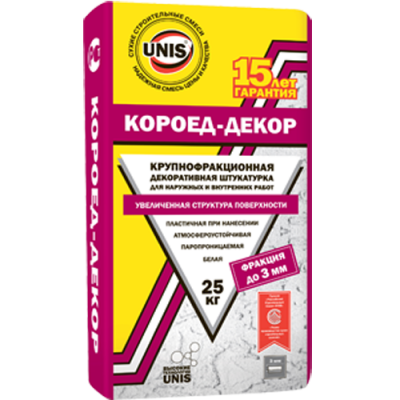 Юнис Крупнозернистый КОРОЕД - декоративная штукатурка Юнис Крупнозернистый КОРОЕД - декоративная штукатурка