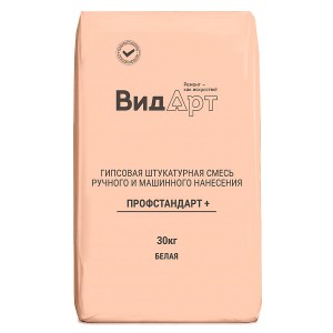 Штукатурка гипсовая ВидАрт ПрофСтандарт Плюс (белая), 30 кг Штукатурка гипсовая ВидАрт ПрофСтандарт Плюс (белая), 30 кг