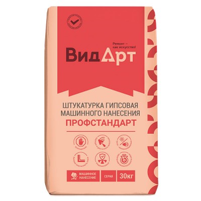 Штукатурка гипсовая ВидАрт ПрофСтандарт (серая), 30 кг Штукатурка гипсовая ВидАрт ПрофСтандарт (серая), 30 кг