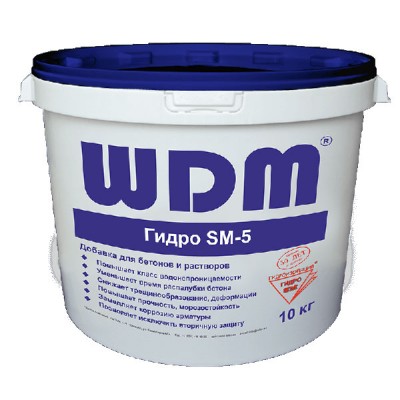 Добавка в бетон WDM Гидро SM-5, 10 кг Добавка в бетон WDM Гидро SM-5, 10 кг